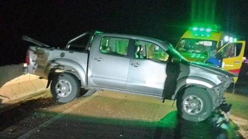 La camioneta que protagonizó el accidente. La camioneta que protagonizó el accidente.