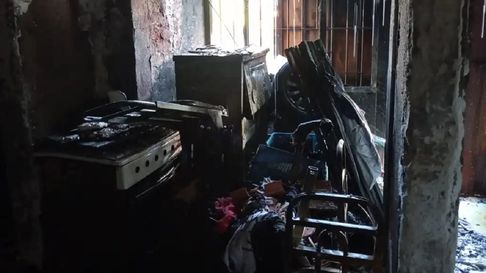 Grave incendio en Guaymallén. Grave incendio en Guaymallén.