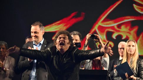 Javier Milei en el cierre de campaña de Manuel Adorni. Javier Milei en el cierre de campaña de Manuel Adorni.