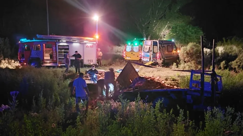 Una panorámica del lugar del accidente, en Lavalle. Una panorámica del lugar del accidente, en Lavalle.
