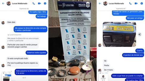 Algunos de los chats del ladrón que desvalijó una casa en La Plata Algunos de los chats del ladrón que desvalijó una casa en La Plata