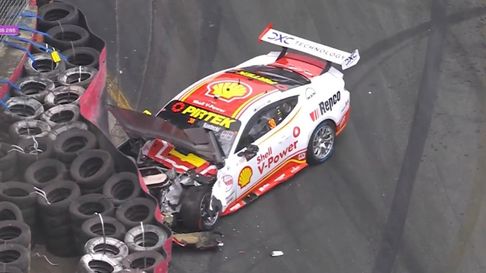 Así quedó el auto de Brodie Kostecki tras el accidente. Así quedó el auto de Brodie Kostecki tras el accidente.