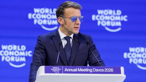 Macron cuestionó a Trump en el Foro de Davos. Macron cuestionó a Trump en el Foro de Davos.