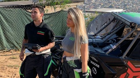 El mendocino Torlaschi y Christine, en la previa del Rally. El mendocino Torlaschi y Christine, en la previa del Rally.