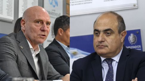 Dalmiro Garay, del riñón de Alfredo Cornejo y presidente de la Corte, y Mario Adaro, ministro del ala peronista. Dalmiro Garay, del riñón de Alfredo Cornejo y presidente de la Corte, y Mario Adaro, ministro del ala peronista.