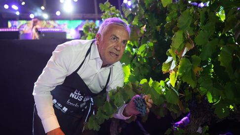 Cornejo en la Fiesta de la Cosecha en el aeropuerto, uno de los hitos de la Vendimia. Cornejo en la Fiesta de la Cosecha en el aeropuerto, uno de los hitos de la Vendimia.