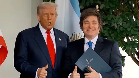 Reunión entre Javier Milei y Donald Trump en la Casa Blanca: el mandatario argentino expuso su diagnóstico sobre la economía local y la apertura al mundo. Reunión entre Javier Milei y Donald Trump en la Casa Blanca: el mandatario argentino expuso su diagnóstico sobre la economía local y la apertura al mundo.