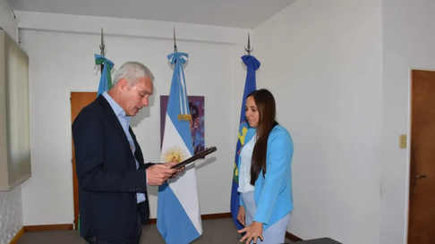 El intendente y la flamante jueza de Berisso El intendente y la flamante jueza de Berisso