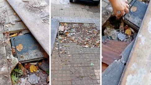 quejas por una vereda hundida en la plata quejas por una vereda hundida en la plata