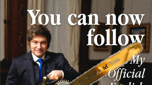 El presidente Javier Milei lanzó oficialmente sus cuentas personales en inglés en las principales redes sociales El presidente Javier Milei lanzó oficialmente sus cuentas personales en inglés en las principales redes sociales