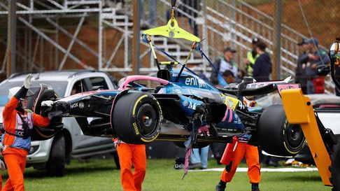 Así quedó el auto de Franco Colapinto luego del accidente. Así quedó el auto de Franco Colapinto luego del accidente.