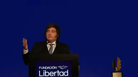 Javier Milei durante su discurso anoche - Fundación Libertad Javier Milei durante su discurso anoche - Fundación Libertad