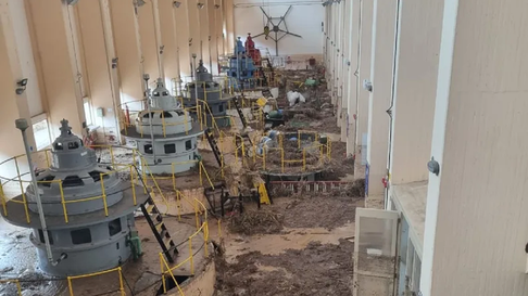 Así quedó una de las centrales hidroeléctricas del Cañón del Atuel. Así quedó una de las centrales hidroeléctricas del Cañón del Atuel.