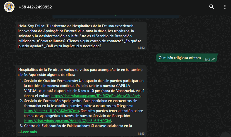 Así se ve un chat con la inteligencia artificial