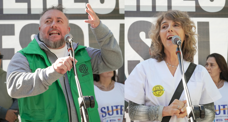 Roberto Macho (ATE) y Claudia Iturbe (AMPROS). El gremio de la salud busca un incremento luego de conocerse el impacto del acuerdo de ATE en los salarios de funcionarios públicos y legisladores. 