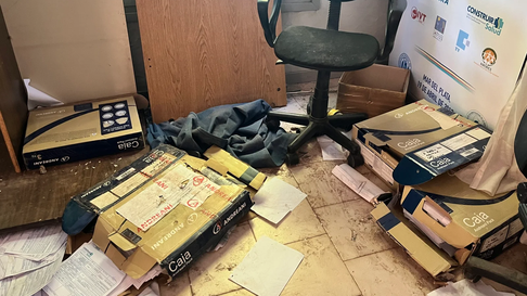 Sede de la UOCRA Malargüe luego de un grave enfrentamiento. Sede de la UOCRA Malargüe luego de un grave enfrentamiento.