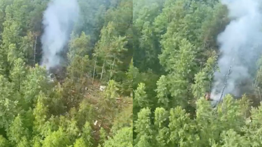 El lugar donde cayó el avión