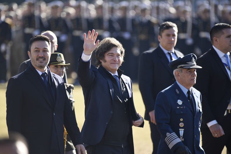 Javier Milei en el acto del Día de la Bandera