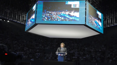 Javier Milei en el foro económico de Madrid. Javier Milei en el foro económico de Madrid.