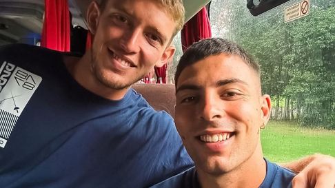 Rodrigo Castillo e Ivo Mammini, parte de la delegación de Gimnasia que partió rumbo a Santa Fe Rodrigo Castillo e Ivo Mammini, parte de la delegación de Gimnasia que partió rumbo a Santa Fe