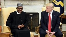 Trump junto al presidente de Nigeria, Bola Ahmed Tinubu.&nbsp;