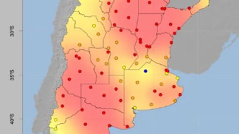 Mapa de riesgo de incendios en todo el país. Mapa de riesgo de incendios en todo el país.