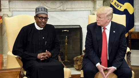 Trump junto al presidente de Nigeria, Bola Ahmed Tinubu. Trump junto al presidente de Nigeria, Bola Ahmed Tinubu.