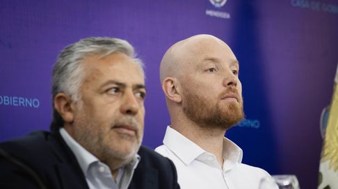 Alfredo Cornejo y el intendente de Luján, Esteban Allasino. Alfredo Cornejo y el intendente de Luján, Esteban Allasino.