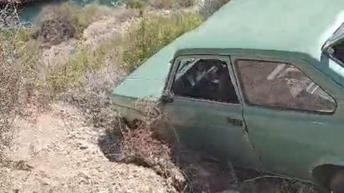 Así quedó el vehículo que desbarrancó en Cacheuta. Así quedó el vehículo que desbarrancó en Cacheuta.