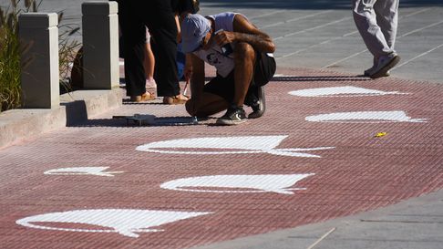 volvieron a pintar panuelos blancos en plaza san martin volvieron a pintar panuelos blancos en plaza san martin