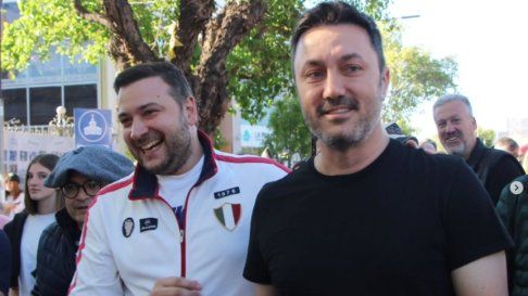 Luis Petri se mostró a las risas junto Mauricio Pinti Clop. Luis Petri se mostró a las risas junto Mauricio Pinti Clop.