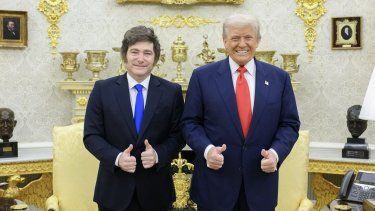 Javier Milei junto a Donal Trump en Casa Blanca