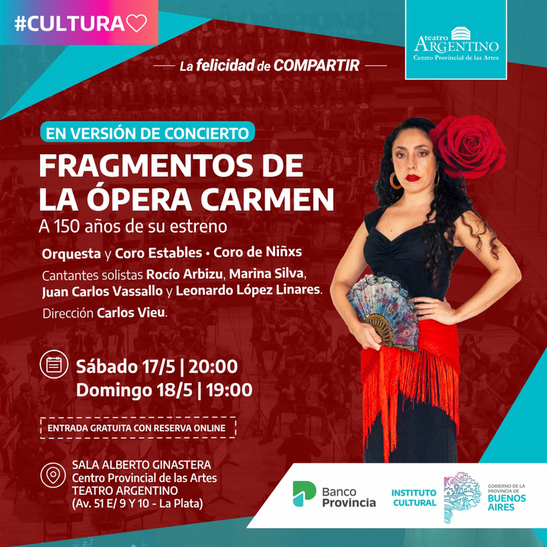 Será este sábado y domingo en la Sala Ginastera del Teatro Argentino