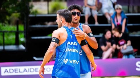 Bautista Amieva y Maciel Bueno fueron eliminados del Mundial de beach vóley. Bautista Amieva y Maciel Bueno fueron eliminados del Mundial de beach vóley.