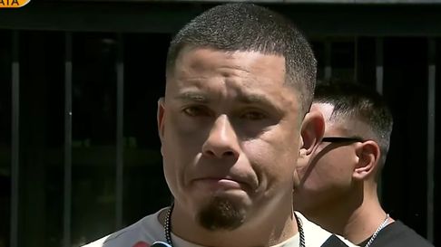 Marcos Gómez a la salida de la primera audiencia en el juicio por el crimen de Kim Marcos Gómez a la salida de la primera audiencia en el juicio por el crimen de Kim