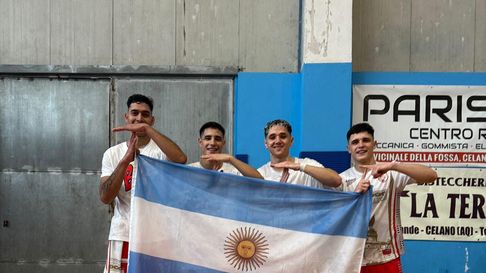 Zuñiga, Octi, Lucero y Civelli, campeones en Italia. Zuñiga, Octi, Lucero y Civelli, campeones en Italia.